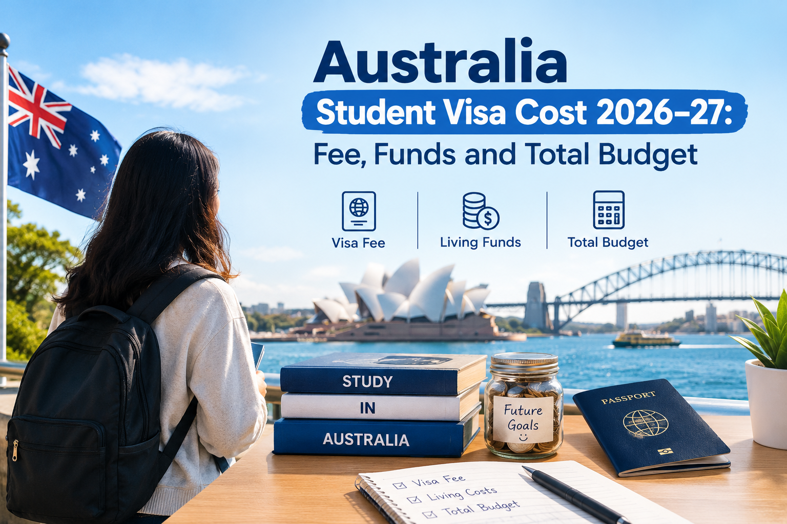 Australia student visa cost 2026 – AUD 2,500 visa fee, OSHC, proof of funds and living cost budget breakdown