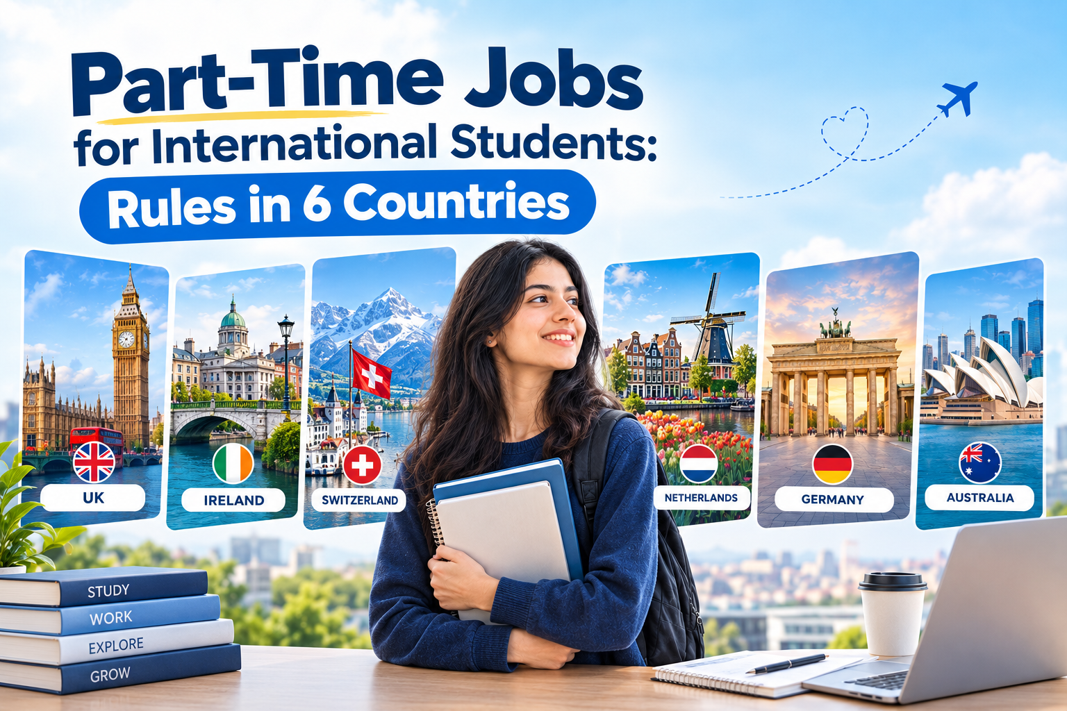 Part time jobs for international students – work-hour rules in Australia, UK, Ireland, Germany, New Zealand and Switzerland